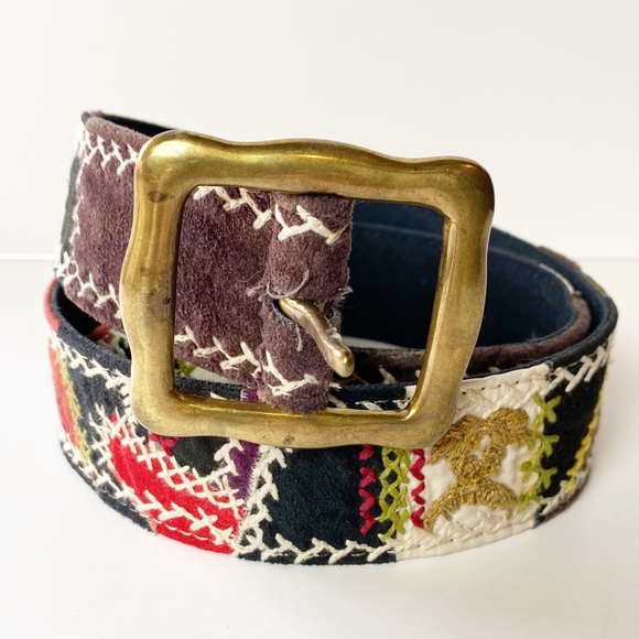 Lucky Brand Accessories - Lucky Brand Patchwork Embroidery Belt 28 Multi